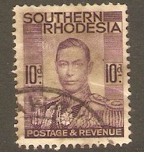 Southern Rhodesia 1937 10d Purple. SG47.